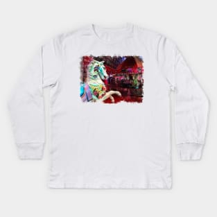 Carousel Horse Kids Long Sleeve T-Shirt